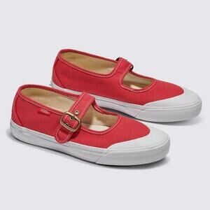 Vans Mary Jane Retro Canvas Y2K Buckle Pink White Casual Edgy Shoes 8